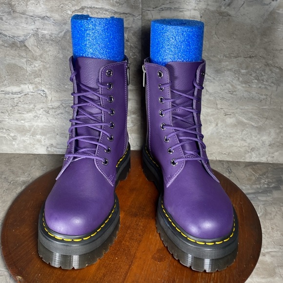 Dr. Martens Jadon III Pisa Soft Leather Women’s 12 Purple Platform Boots - Picture 2 of 7